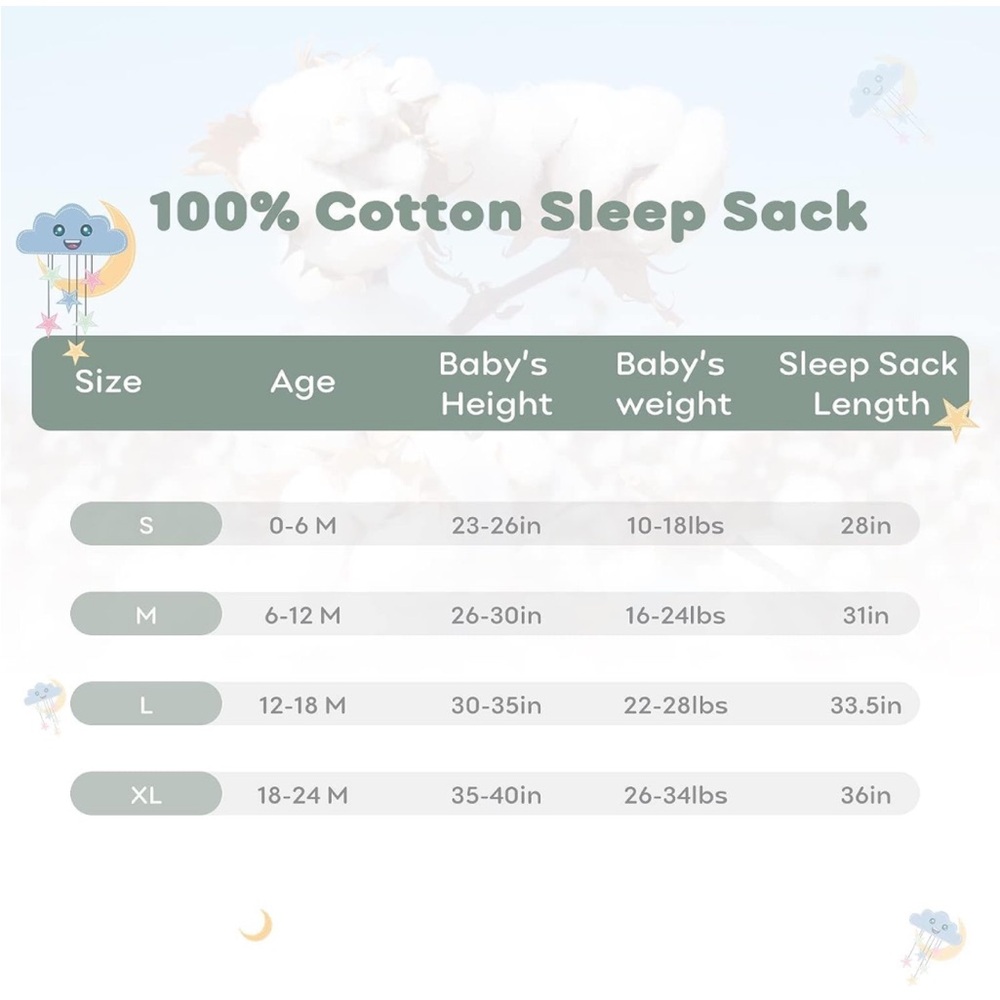 Yoofoss Baby Sleep Sack 6-12 Months Wearable Blanket - Picture 7 of 7